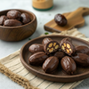 Chocolate Coated Dates with Cashew and Hazelnut
